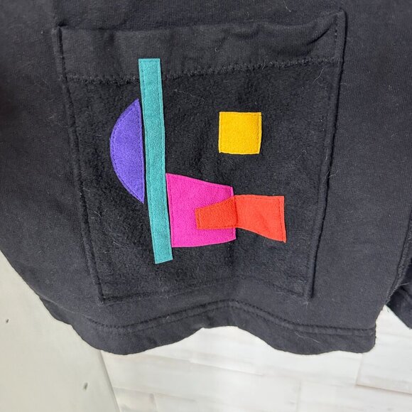 Nu Views Women Vintage Button Up Sweatshirt in Black Size XXL Geometric Shapes - Picture 3 of 9
